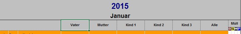 Kalenderblatt Familienplaner Januar Details