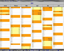 Kalender Ansicht Halbjahreskalender